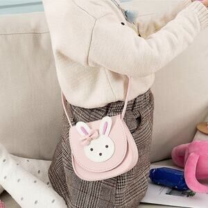 Faux Leather Pink Little Girls Rabbit Crossbody Purse Small Shoulder Bag Toddler